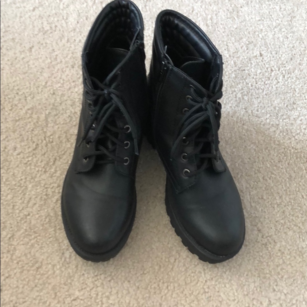 Black combat boots